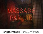 Vintage Neon Massage Parlor Sign