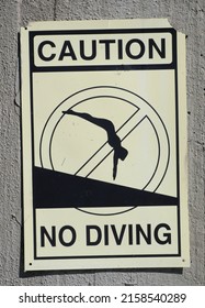 Vintage No Diving Pool Sign In Hoboken New Jersey