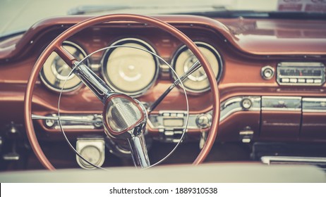 Vintage Old Car Steering Wheel - Powered by Shutterstock