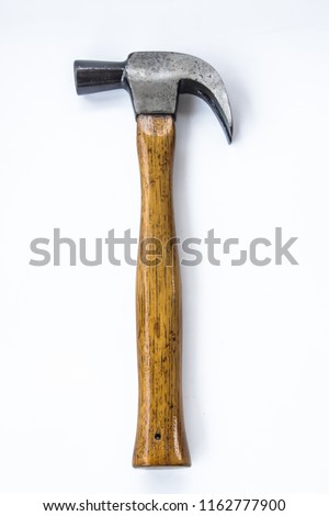 vintage old hammer handle wood working for carpenter, Woodden tool for industrial.