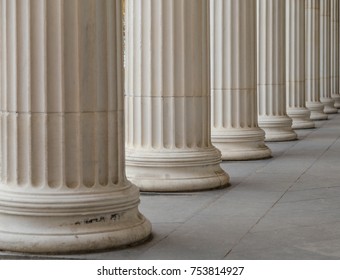 Vintage Old Justice Courthouse Column. - Shutterstock ID 753814927
