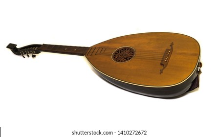 vintage old mandolin, music instrument 