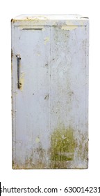 Vintage Old Refrigerator Isolated On White Background