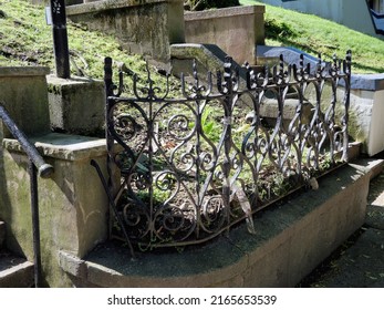 Vintage Old Rod Iron Gate Fence In Hoboken New Jersey