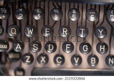 Vintage, old typewriter. QWERTY -keyboard