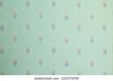 Vintage Paper With 60's Style Pattern. Old Wallpaper From The 1960s.