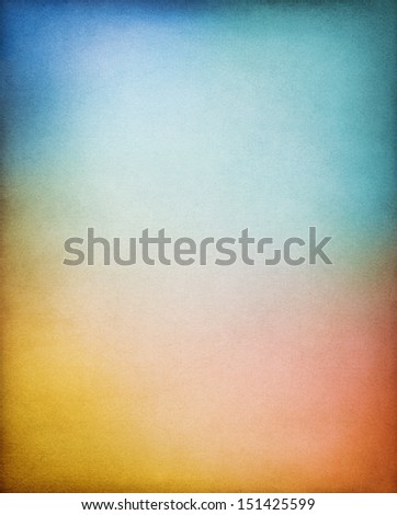 A vintage paper background with multi-colored gradients.  Image displays a distinct paper grain and texture at 100 percent.
