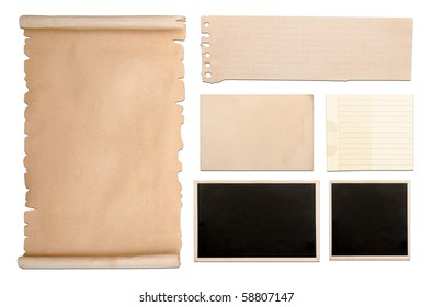 Vintage Paper Notes Isolated On White Stock Photo 58807147 | Shutterstock