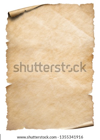 Vintage paper textured object isolated on white