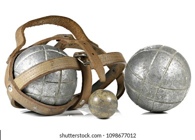 Vintage Petanque Balls Isolated On White Stock Photo 1098085286 ...