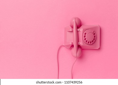 Vintage Phone On Color Background