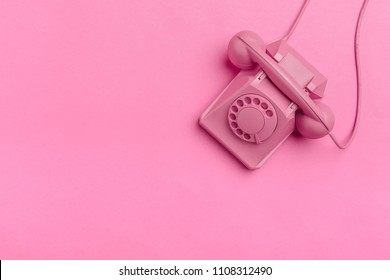 Vintage Phone On Color Background