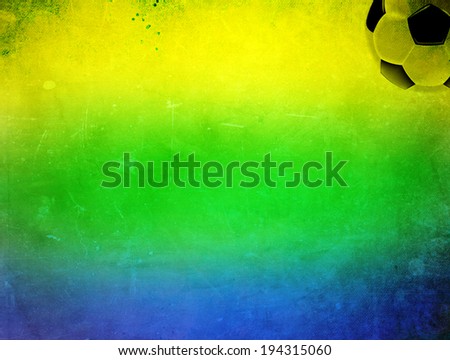 Vintage photo of Brazil flag and soccer ball - World cup concept