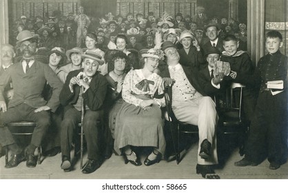 Vintage Photo, Circa 1900 Of An Audience Attending A Theatrical Performance