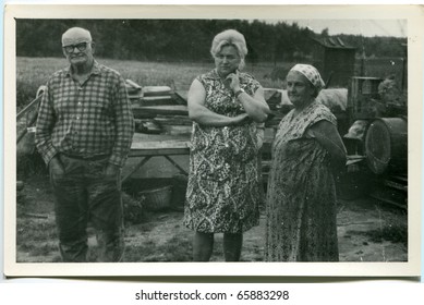 Vintage Photo Of Family In Farm