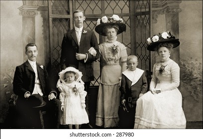 Vintage Photo Of A Family Portrait In Sunday Best