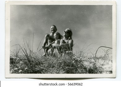 Vintage Photo Of Happy Family (fifties)