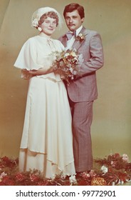 Vintage Photo Of Newlyweds, Seventies