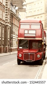 Vintage Photo Of Old Red London Bus