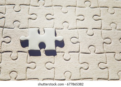 Vintage photo of piece puzzle jigsaw , puzzle background  - Shutterstock ID 677865382