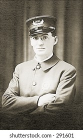 Vintage Photo Of A Police Chief With Folded Arms