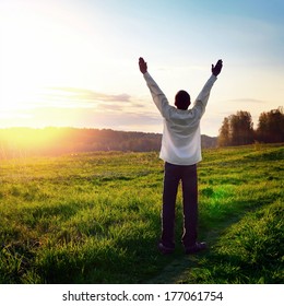 11,398 Man With Hands Up On Sunrise Images, Stock Photos & Vectors ...