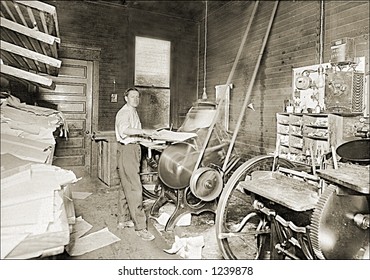 Vintage Photo Of A Print Shop