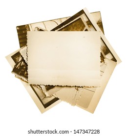Vintage Photo Stack Isolated On White