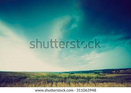 Similar – Image, Stock Photo Thunderstorm over a wheat field. Rural scene