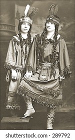 Vintage Photo Of Two Women In Hollywood Indian Costumes