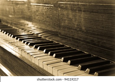 Vintage Piano In Old Fashioned Toned