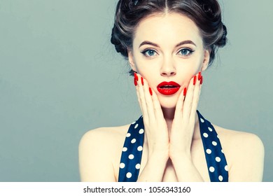 Vintage Pin Woman Portrait Beautiful Retro Stock Photo 1056343160 