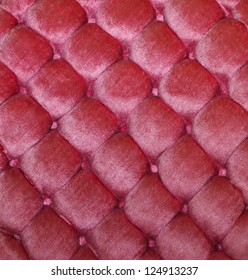 Vintage Pink Button Tufted Velvet Background Texture.