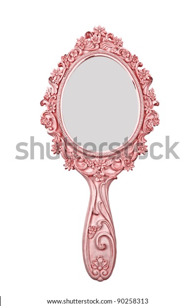pink hand mirror