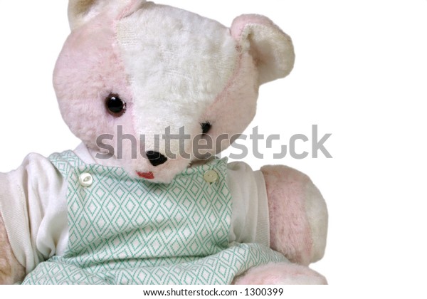 vintage white teddy bear