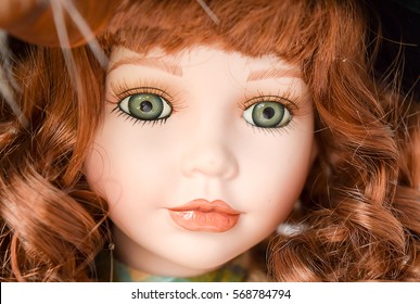 Vintage Porcelain Toy Doll With Girl Face From Collection