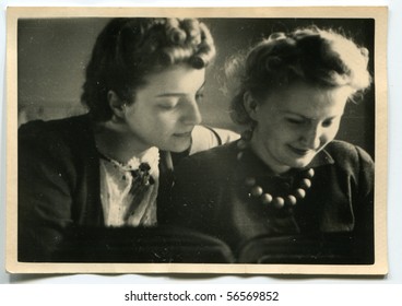 Vintage Portrait Of Two Women