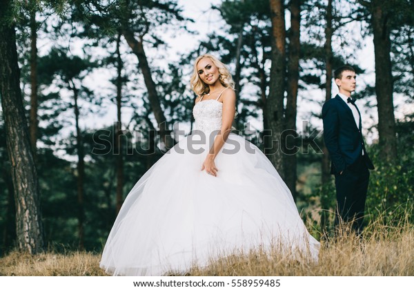 Vintage Portrait Young Couple Posing Wedding Stock Photo Edit Now