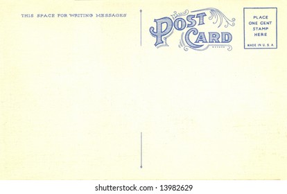 Vintage Post Card Back