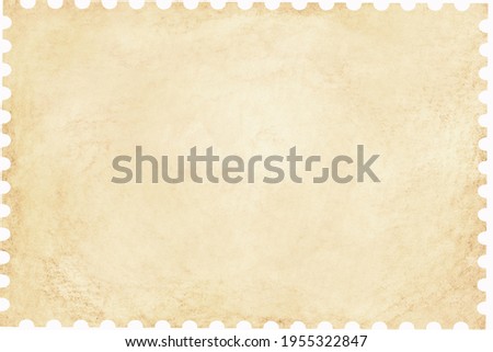 Vintage postage stamp template. Blank rectangle, square postage stamp on a white background. Flat style modern illustration with retro background. For envelopes, postcards or retro style paper.