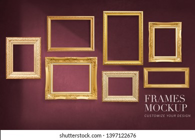 Vintage premium frame mockup set