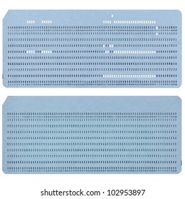 Vintage Punched Card For Computer Data Storage