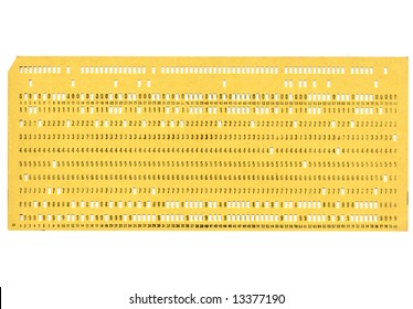 Vintage Punched Card For Computer Data Storage