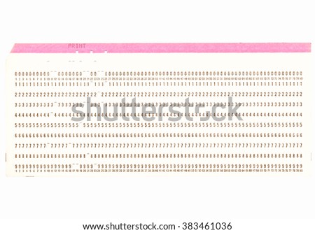  Vintage punched card for computer data storage vintage