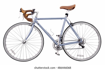 light blue and white bike