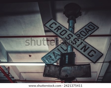 Vintage Railroad locomotive Crossing Sign 