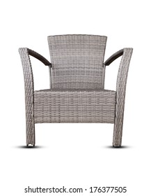 Vintage Rattan Furniture On White Background