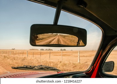 Vintage rear view mirror on beetle car. Left behind. - Powered by Shutterstock