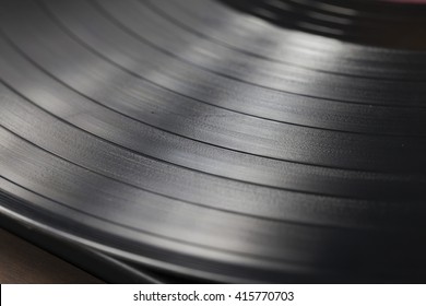 Vintage Record Player Macro Close-up, Vynil Detail