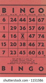 Vintage Red Bingo Card